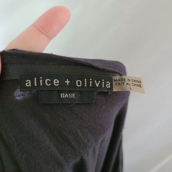 Alice + Olivia Base Black Rayon Draped Mini Dress - Picture 5 of 5